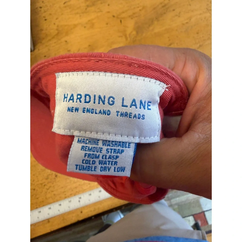 Harding Lane Cisco Brewers Nantucket OS Salmon Pink Needlepoint Adjustable Hat